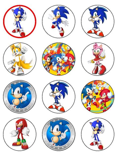 sonic  hedgehog cupcake toppers db sonic party sonic birthday