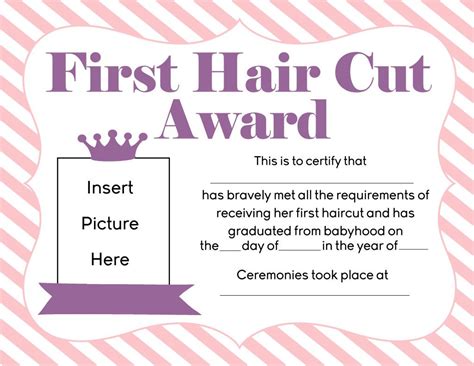 hair cut award printables  haircut  haircut