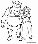 Shrek Coloring Pages Cartoon Printable Color Character Characters Kids Sheets Sheet Print Colouring Book Fiona Kid Found sketch template