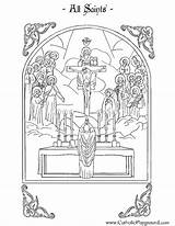 Saints Mass Matthew Souls Catechism Religion Kolorowanki sketch template