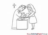 Sheet Christening Colouring Priest Coloring Title sketch template