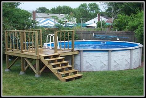 ground pool deck plans  decks home