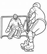 Hockey Coloring Pages Goalie Color Drawing Ice Player Blackhawks Chicago Helmet Stick Getdrawings Getcolorings Goal Sizable Print Colorings Opponent Paintingvalley sketch template