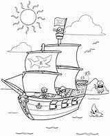 Pirate Ship Coloring Clipart Kids Library sketch template
