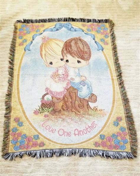 precious moments love one another 1999 blanket throw tapestry vintage