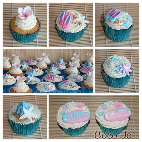 coco jo cake design beach theme cupcakes