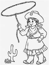 Lasso Cowgirl sketch template