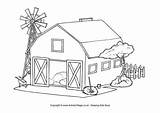 Coloring Colouring Farm Barn Pages Shed Printable House Kids Print Cartoon Barnyard Draw Farms Village Animals Drawings Animal Book sketch template