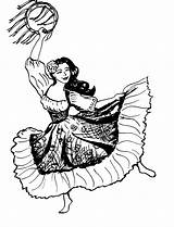 Drawing Dancer Folklorico Clipartmag Folkloric sketch template