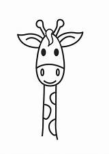 Kop Kleurplaat Giraf sketch template