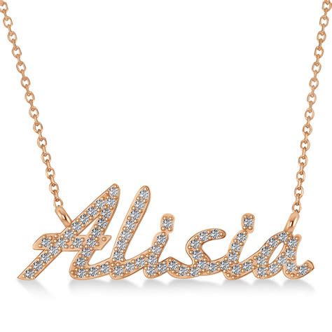 personalized diamond  pendant necklace  rose gold az