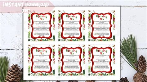 printable blessing mix instant  christmas favors etsy