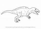 Acrocanthosaurus Draw Step Drawing sketch template