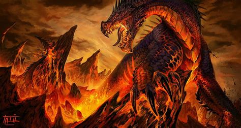 dragon fantasy art lava  mobile lava dragon hd wallpaper pxfuel
