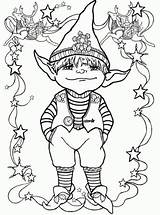 Pages Coloring Christmas Elf Elves Adult Visit Kids Color Drawings sketch template