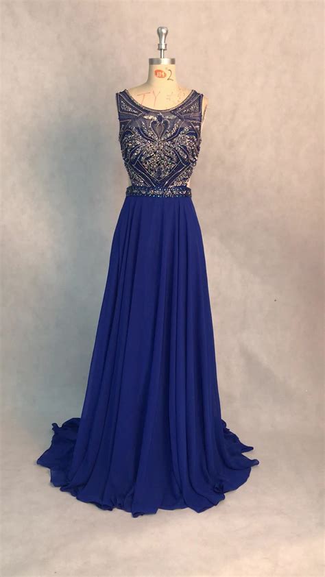 high quality alibaba evening dresses royal blue long chiffon gowns sexy