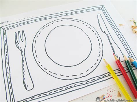 typical english home printable placemats  kids  color