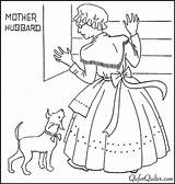 Mother Hubbard Old Coloring Embroidery Nursery Patterns Vintage Rhymes Rhyme Popular sketch template