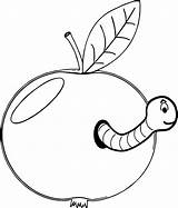Worm Coloring Apple Pages Printable Kids Worms Sheets Color Getcolorings sketch template