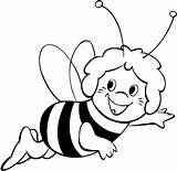 Coloring Bee Pages Kids Cute Maja sketch template