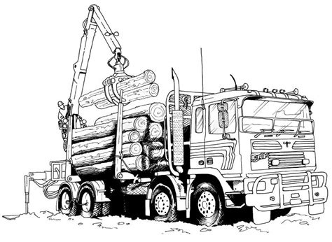 log truck coloring page coloring pages