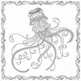 Coloring Pages Adult Book Basford Ocean Johanna Lost Jellyfish Jellies Colouring Mandala Celestial Animal Google Color Adults Secret Books Jelly sketch template