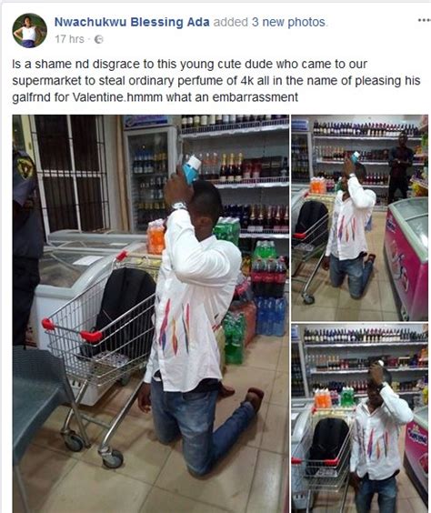 man caught stealing perfume for his girlfriend in