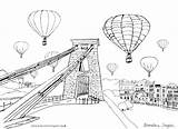 Colouring Bristol Sheets City Attractions Iconic Scenery Colour Sheet Broadway Hannah Illustrations Over sketch template