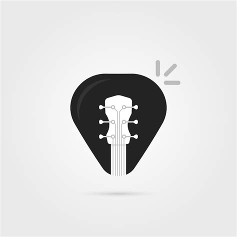 premium vector black simple guitar pick icon