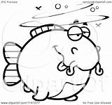 Catfish Chubby Drunk Clipart Cartoon Outlined Coloring Vector Cory Thoman Royalty sketch template