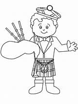 Coloring Bagpipes Pages Scotland Boy Little Learn Play Getcolorings sketch template