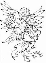 Angemon Digimon Lineart Glory sketch template