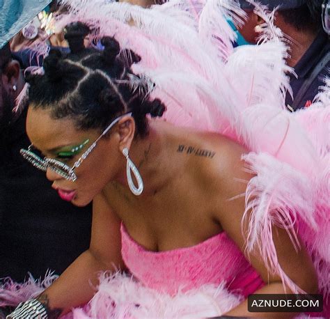Rihanna Sexy In A Pink Dress During Kadooment Day Parade In St