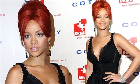 she s a lady elegant rihanna steps out in flowing black gown with flame red beehive daily