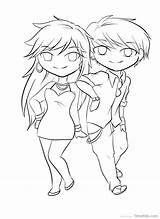 Couple Cute Coloring Pages Anime Emo Drawing Color Getdrawings Couples Getcolorings sketch template