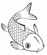 Fish Koi Coloring Pages Outline Cute Goldfish Drawing Realistic Chinese Tuna Drawings Color Printable Print Clipart Clipartmag Fishing Book Tropical sketch template
