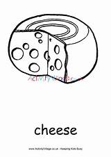 Cheese Colouring Pages Food Village Activity Explore Activityvillage sketch template
