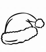Hat Santa Christmas Outline Coloring Clipart Hats Pages Clip Template Preschoolers Cliparts Color Svg Printable Silhouette Easy Santas Bows Kids sketch template