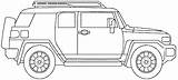 Toyota Pages Clipart Fj Cruiser Coloring Suv Car Template Tundra Clipground sketch template