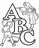 Abc Coloring Pages Kids Printable Gif sketch template