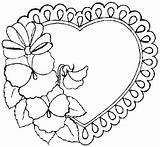 Valentine Coloring Pages Valentines Color Heart Clip sketch template