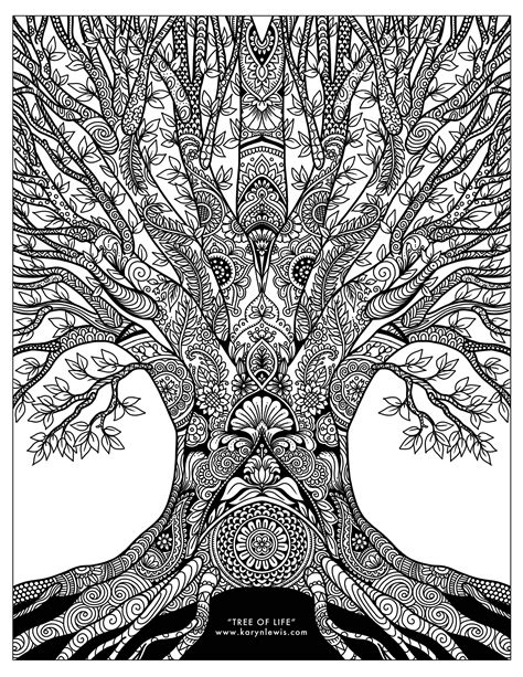 tree  life coloring pages  lifequot doodle art  adult page