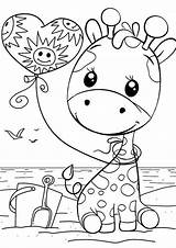 Coloring Pages Giraffe Easy Tulamama Printable Sheets Kids Print Preschool sketch template