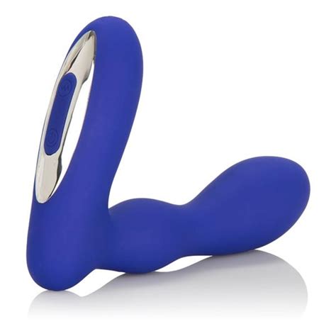 silicone wireless pleasure probe blue prostate massager on