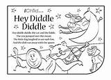 Diddle Hey Lyrics Nursery Pages Print Rhyme Coloring Colouring Activities Activity Template Templates sketch template