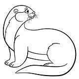 Otter Coloring Sea Pages Drawing Line Getdrawings sketch template