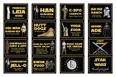 printable star wars food labels printable word searches