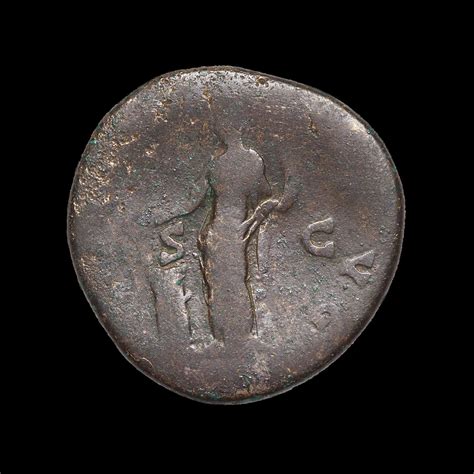 huge roman bronze coin  hadrian   ad ancient resource