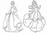 Coloring Cinderella Pages Princess Kids sketch template