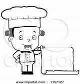 Menu Chef Blank Female Toddler Holding Clipart Cartoon Cory Thoman Outlined Coloring Vector Royalty Presenting Friendly 2021 Clipartof sketch template